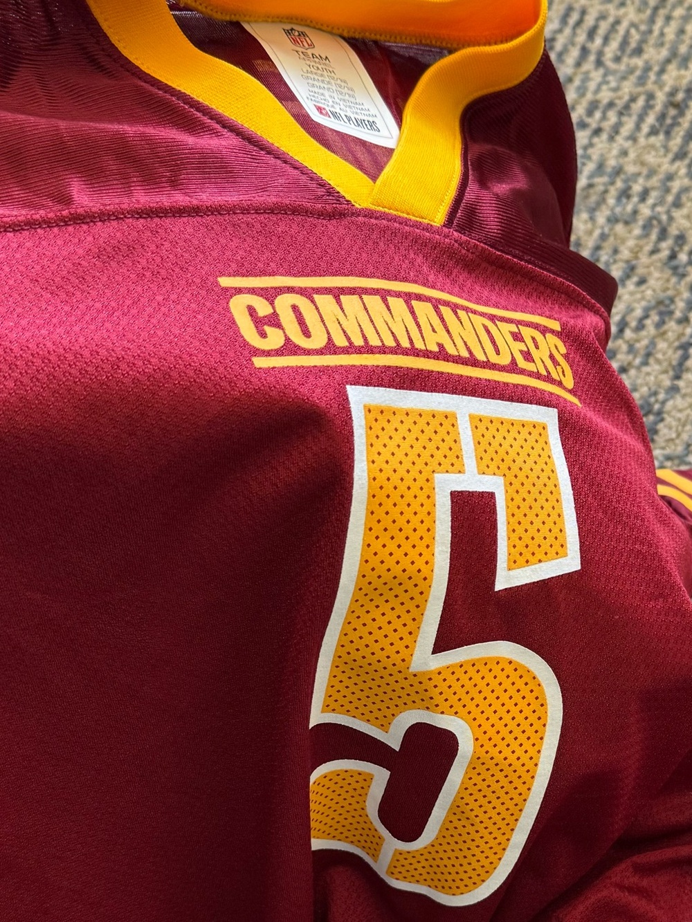 NFL Youth Burgundy and Gold Team Football Jersey